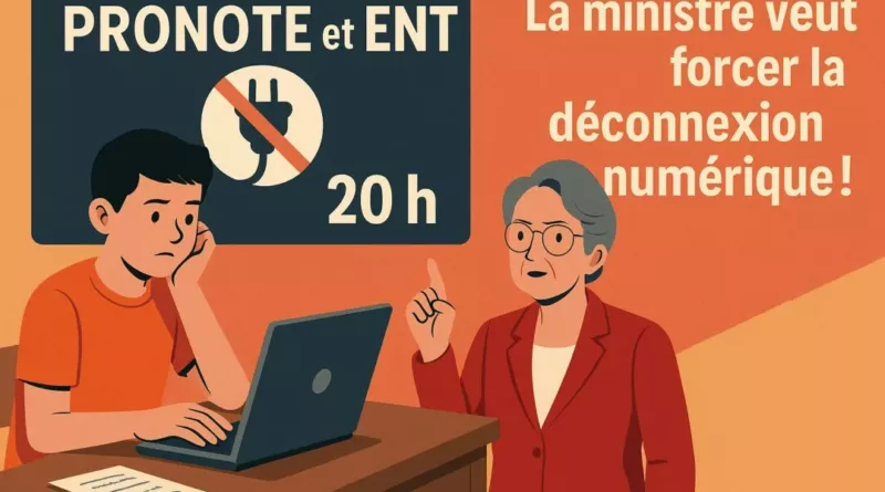 Pronote et ENT coupés à 20h ? La ministre veut forcer la déconnexion numérique !