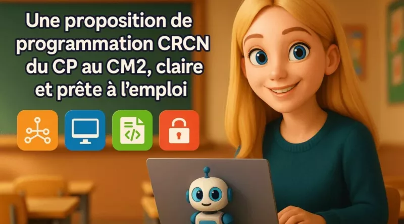 Une proposition de programmation informatique CRCN du CP au CM2, claire et prête à l’emploi