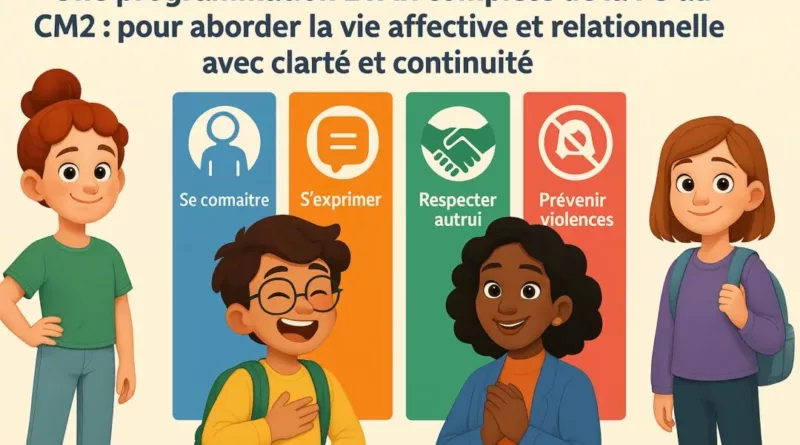 Une proposition de programmation EVAR complète de la PS au CM2 : pour aborder la vie affective et relationnelle avec clarté et continuité