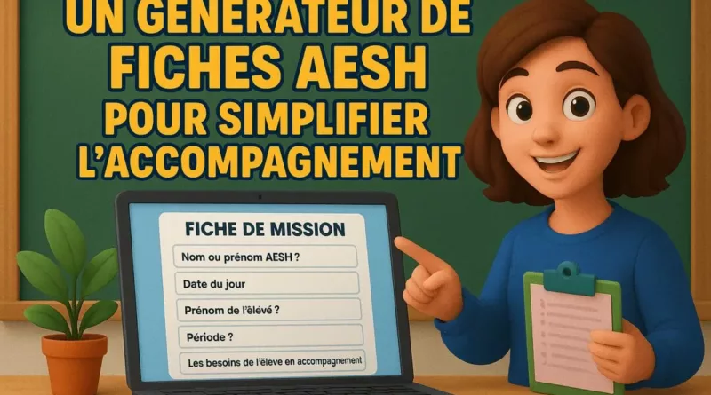 Un générateur de fiches AESH pour simplifier l’accompagnement
