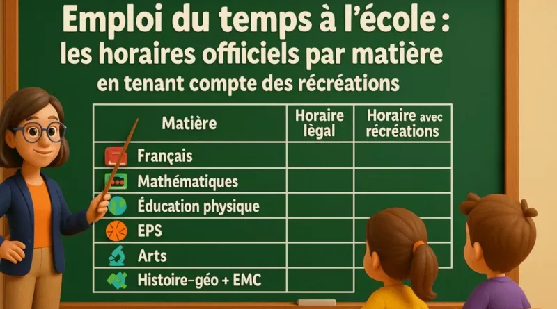 Emploi du temps à l’école : les horaires officiels par matière, en tenant compte des récréations