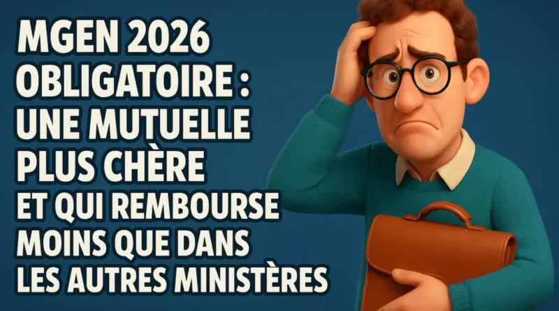 MGEN 2026 obligatoire : une mutuelle plus chère et qui rembourse moins que dans les autres ministères