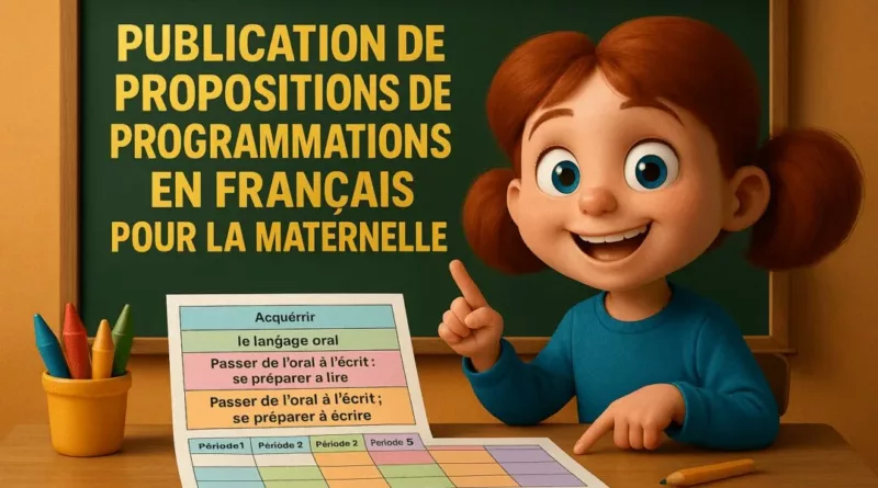 Publication de propositions de programmations en français pour la maternelle