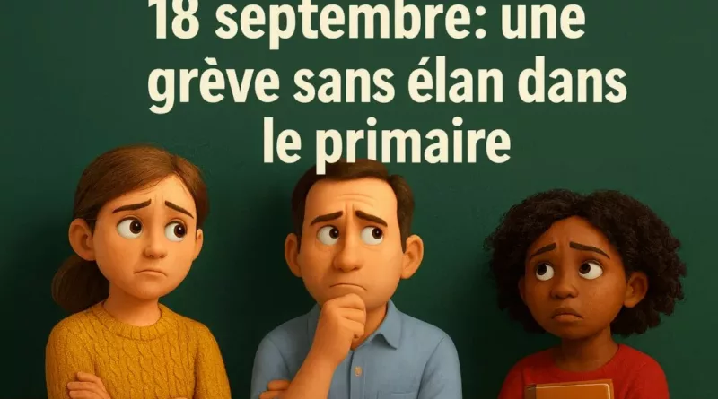 Grève du 18 septembre : seulement 18,5 % des professeurs des écoles comptent y participer, 20 % restent indécis