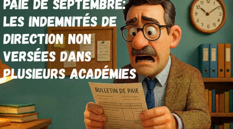 Paie de septembre : les indemnités de direction non versées dans plusieurs académies