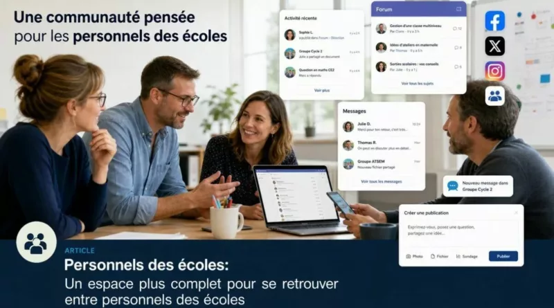 Personnels des écoles: Un espace plus complet pour se retrouver entre personnels des écoles
