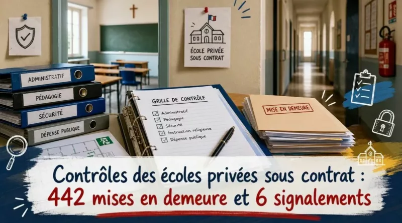 Contrôles des écoles privées sous contrat : 442 mises en demeure et 6 signalements