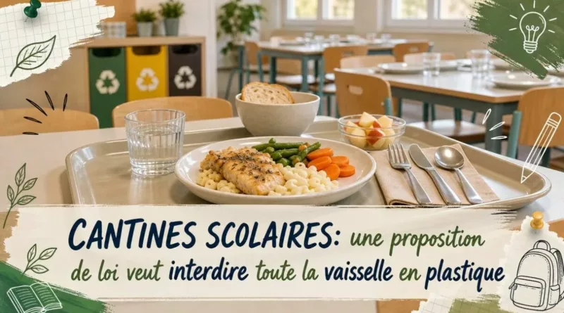 Cantines scolaires: une proposition de loi veut interdire toute la vaisselle en plastique