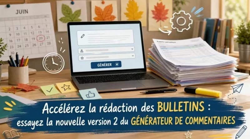 Accélérez la rédaction des bulletins : essayez la nouvelle version 2 du générateur de commentaires