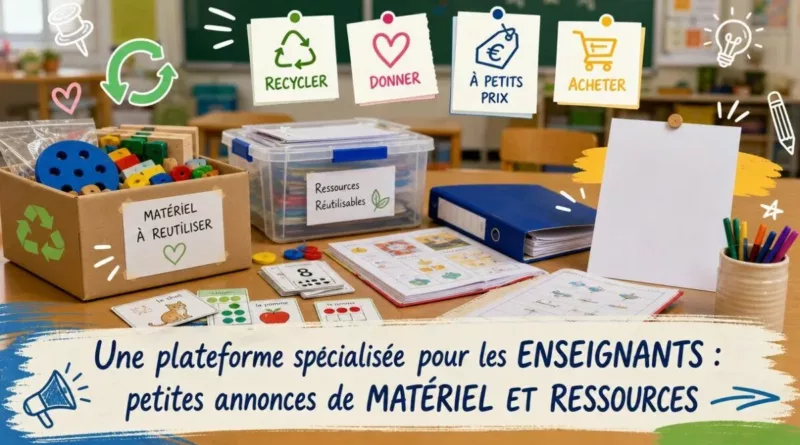 Une plateforme spécialisée pour les enseignants : petites annonces de matériel et ressources