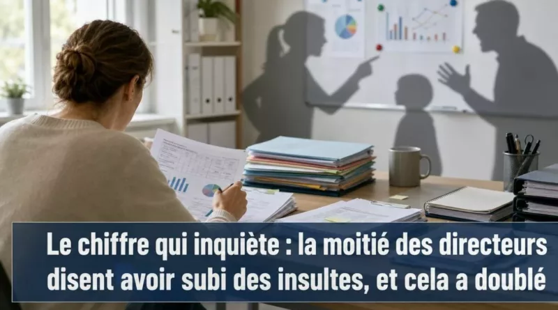 Le chiffre qui inquiète : la moitié des directeurs disent avoir subi des insultes, et cela a doublé