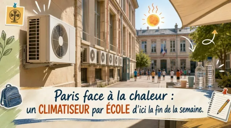 Paris face à la chaleur : un climatiseur par école d’ici la fin de la semaine.