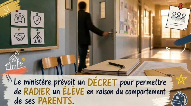 Le ministère prévoit un décret pour permettre de radier un élève en raison du comportement de ses parents.
