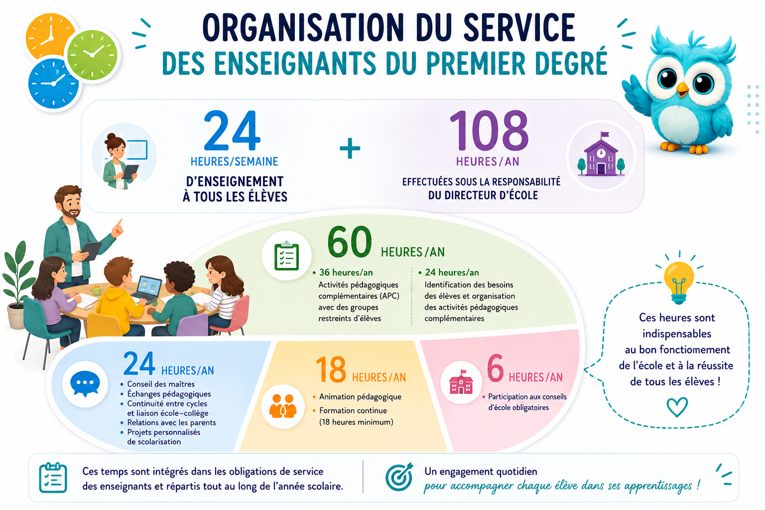 Organisation du service des enseignants du premier degré