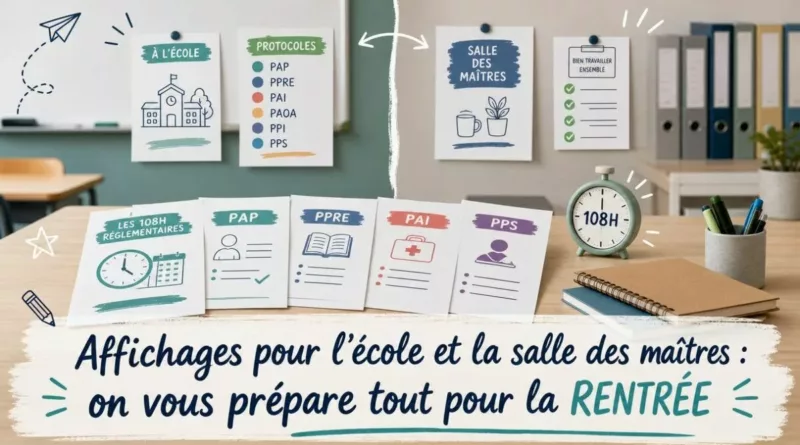 Affichages pour l’école et la salle des maîtres : on vous prépare tout pour la rentrée