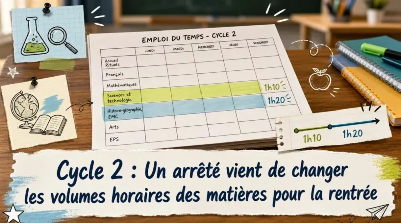Cycle 2 : Un arrêté vient de changer les volumes horaires des matières pour la rentrée