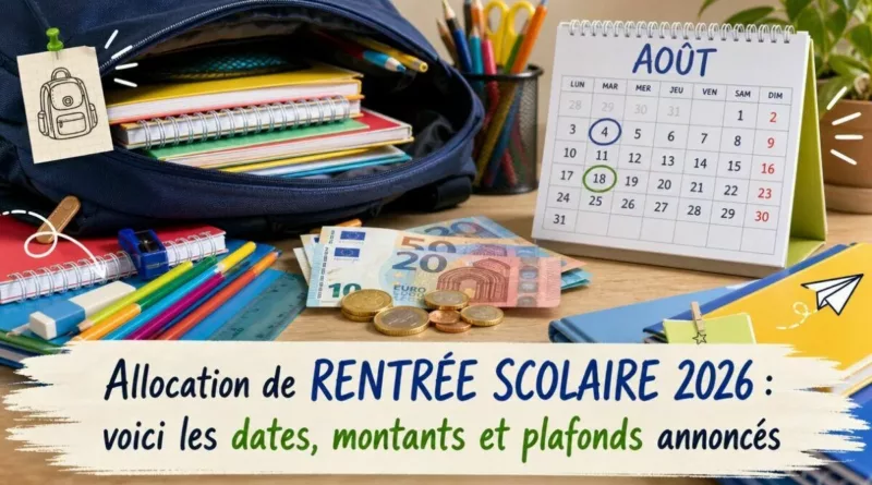 Allocation de rentrée scolaire 2026 : voici les dates, montants et plafonds annoncés