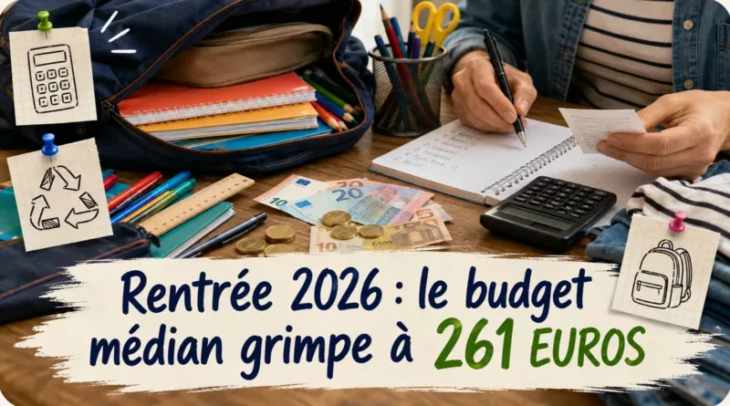 Rentrée 2026 : le budget médian des familles grimpe à 261 euros