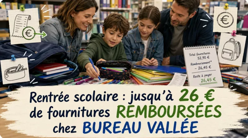 Rentrée scolaire : jusqu’à 26 € de fournitures remboursées chez Bureau Vallée