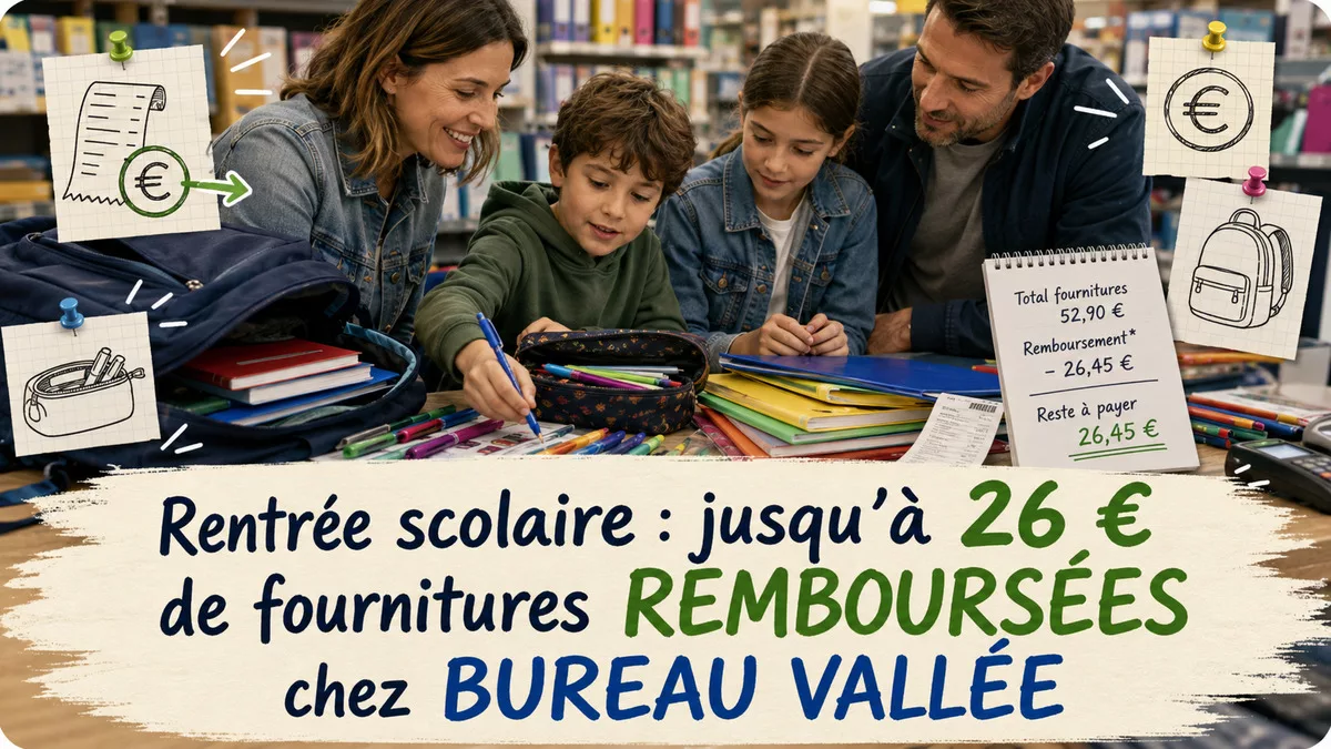 Rentrée scolaire : jusqu’à 26 € de fournitures remboursées chez Bureau Vallée