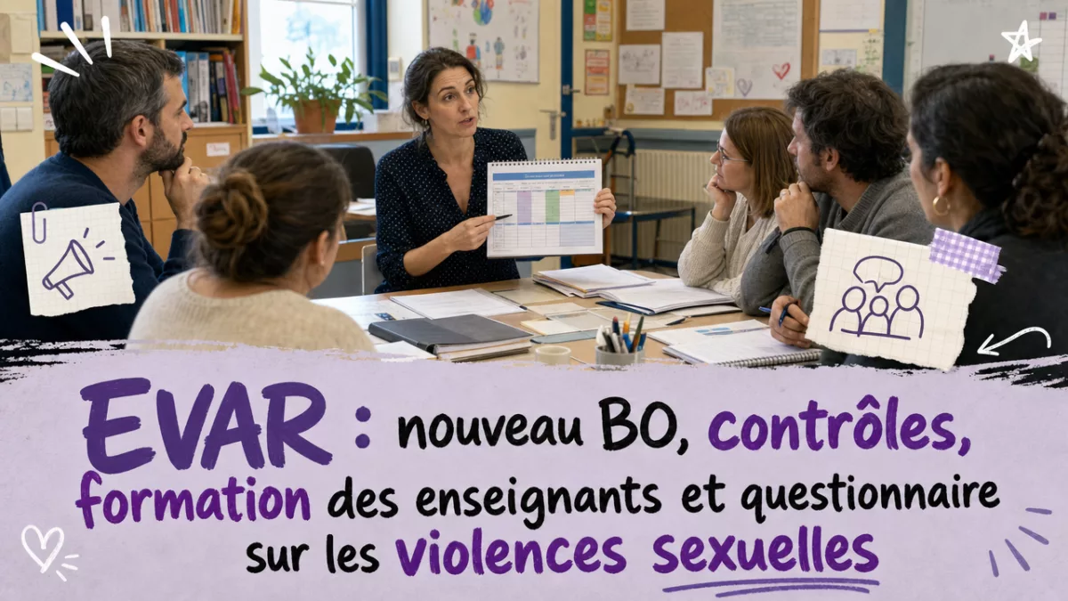 EVAR : nouveau BO, contrôles, formation des enseignants et questionnaire sur les violences sexuelles