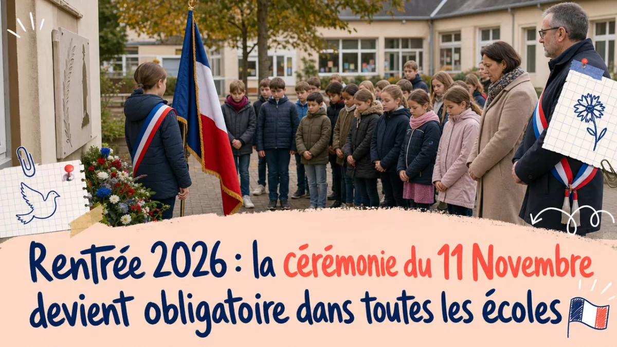 Rentrée 2026 : la cérémonie du 11 Novembre devient obligatoire dans toutes les écoles