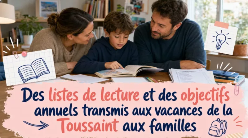 Des listes de lecture et des objectifs annuels transmis aux vacances de la Toussaint aux familles