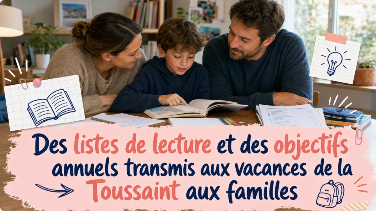 Des listes de lecture et des objectifs annuels transmis aux vacances de la Toussaint aux familles