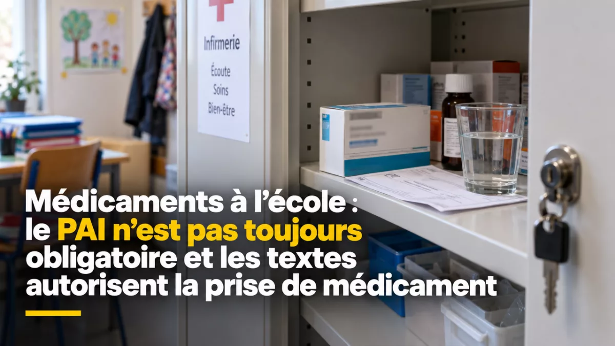 Médicaments à l’école : le PAI n’est pas toujours obligatoire et les textes autorisent la prise de médicament