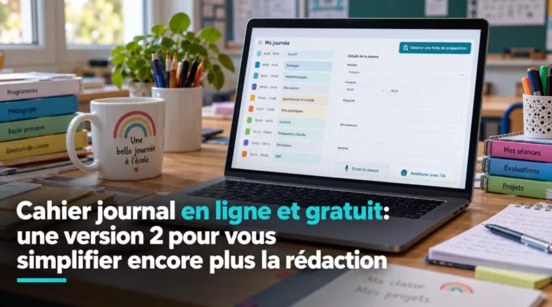 Cahier journal en ligne et gratuit: une version 2 pour vous simplifier encore plus la rédaction