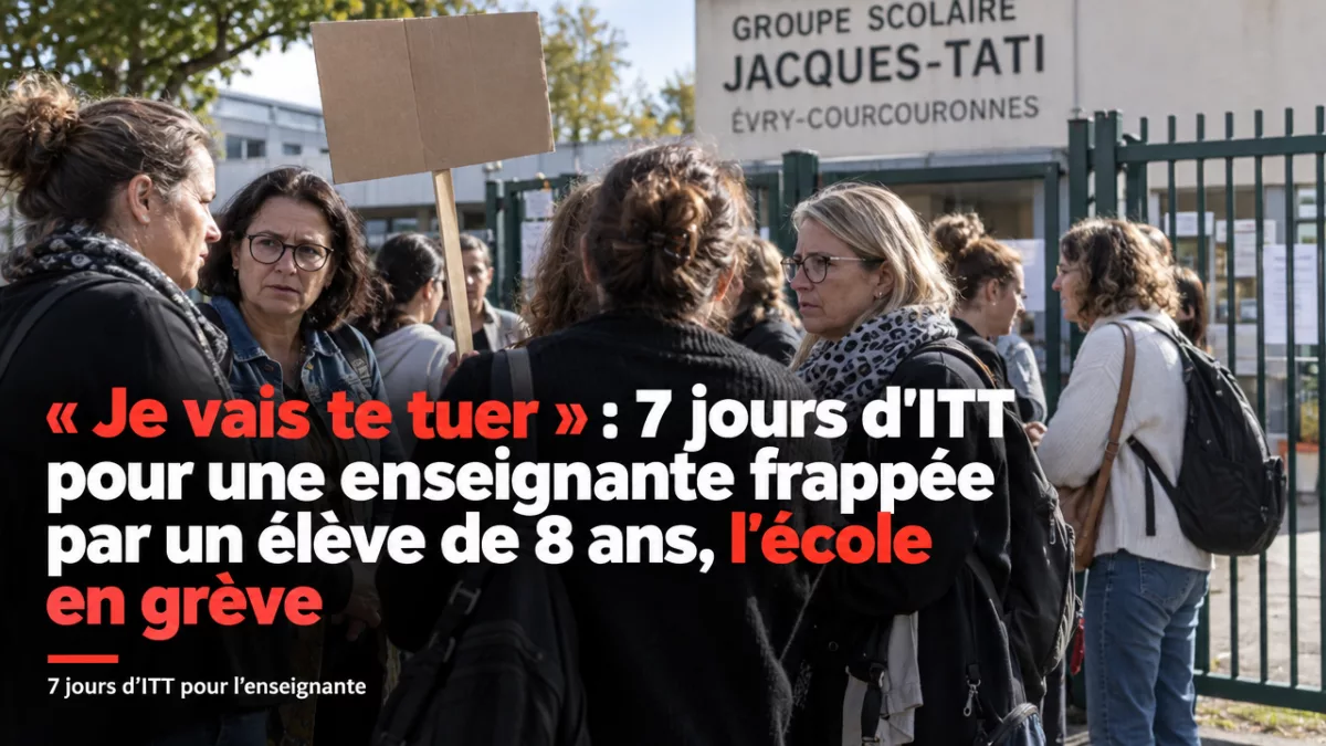 « Je vais te tuer » : 7 jours d'ITT pour une enseignante frappée par un élève de 8 ans, l’école en grève