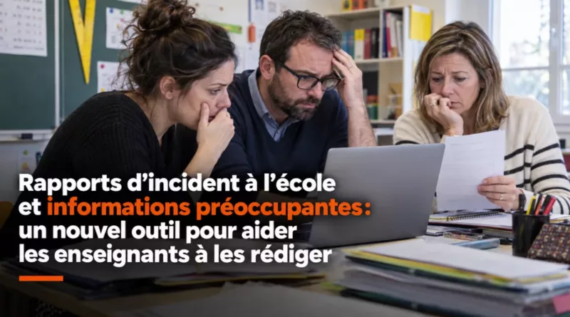 Rapports d’incident à l’école et informations préoccupantes: un nouvel outil pour aider les enseignants à les rédiger
