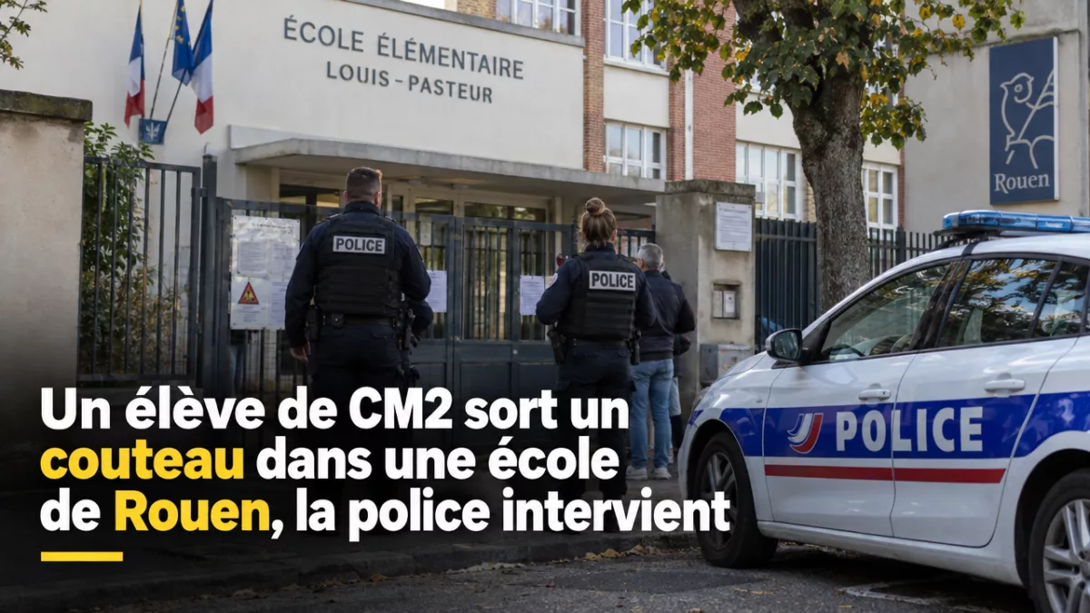Un élève de CM2 sort un couteau dans une école de Rouen, la police intervient