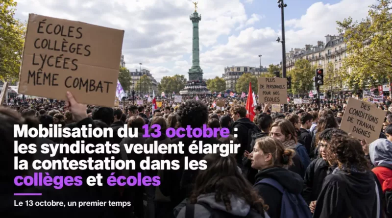 Mobilisation du 13 octobre : les syndicats veulent élargir la contestation dans les collèges et écoles