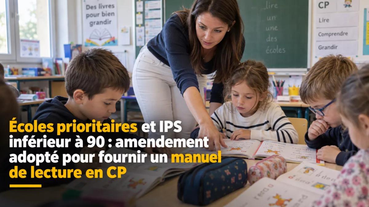 Écoles prioritaires et IPS inférieur à 90 : amendement adopté pour fournir un manuel de lecture en CP